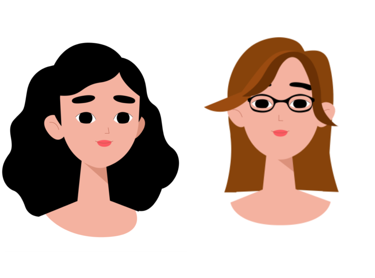 Illustration de petits personnage symbolisant Emilie et Julie, les fondatrices de l'agence Re-Vert.
